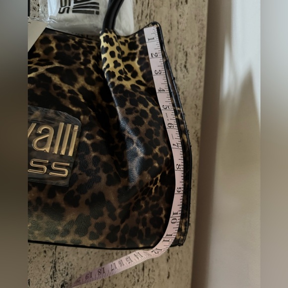 Cavalli Class Cinque Ruched Shopper Bag Leopard Print - Picture 13 of 13